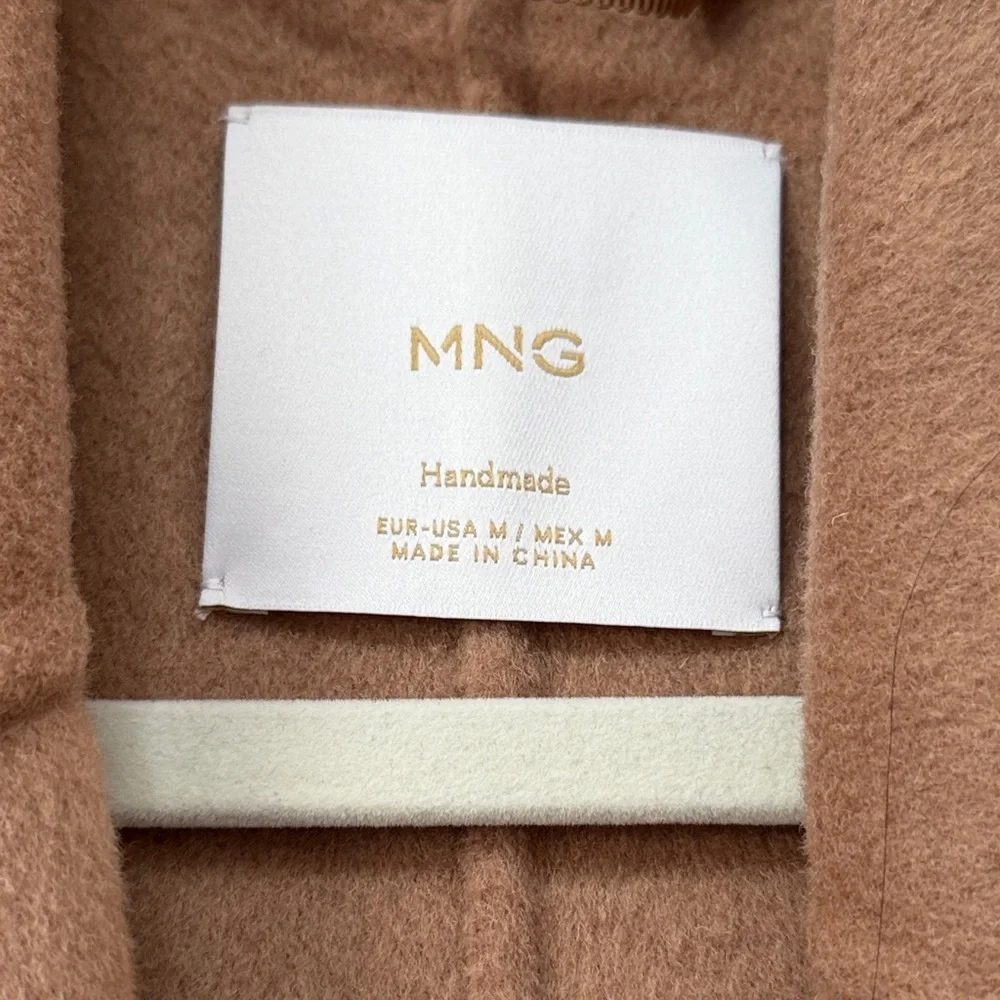 Mango Tan Handmade Wool Pea Coat Size Medium - Picture 5 of 10